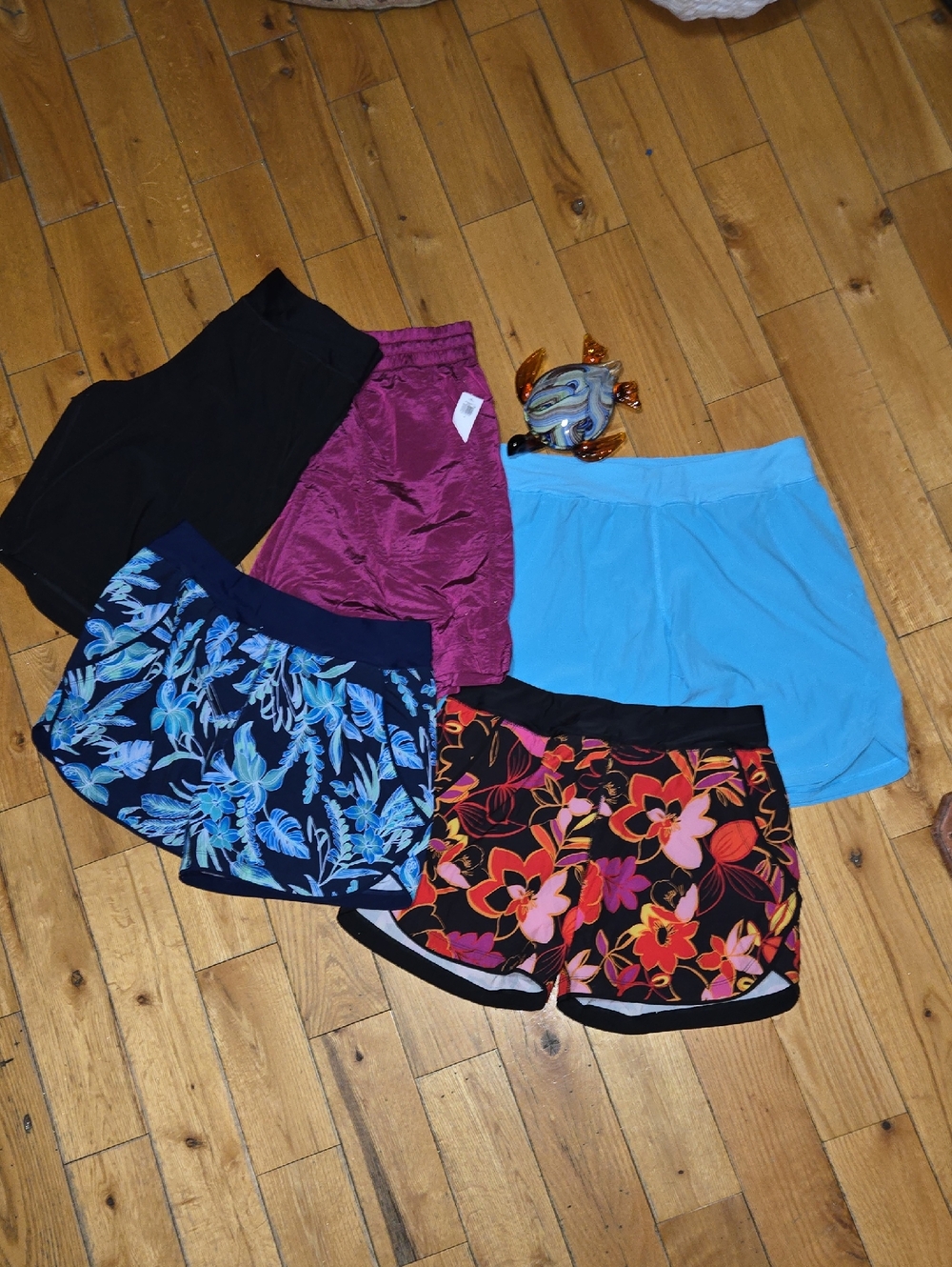 Lands End Floral & Solid Board Shorts